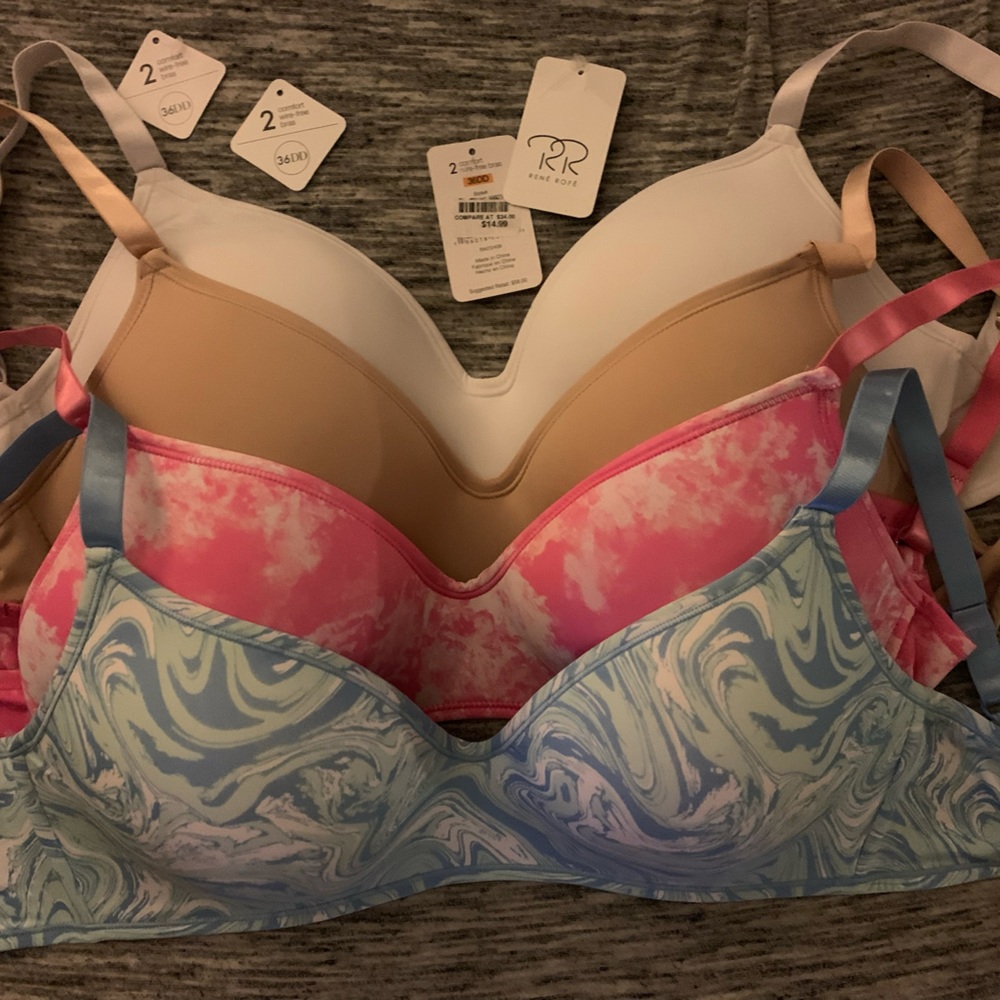 4 Brand New 36DD Bras! All For $20! From Burkes. Rene’ Rofe’ Brand. Never Worn.